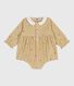 Babies' short playsuit in floral-print corduroy
