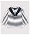 Baby Girls' Creative Jersey Breton Top MARSHMALLOW white/SMOKING blue