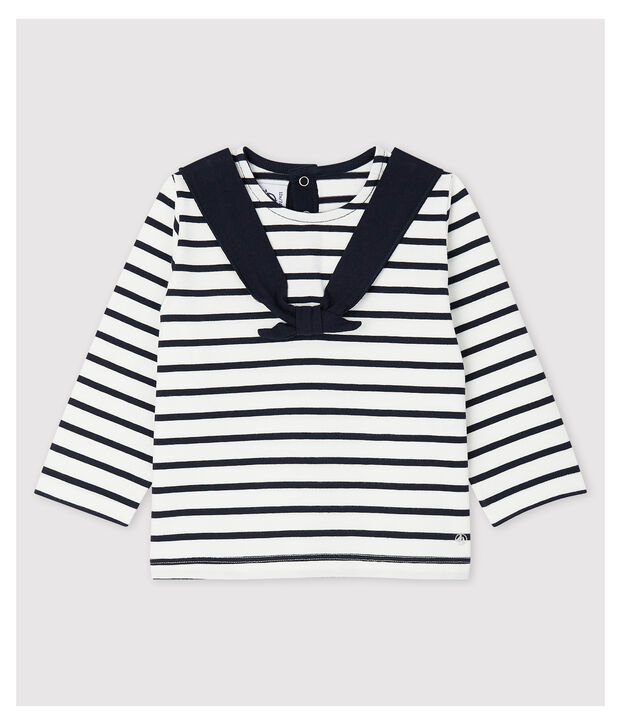 Baby Girls' Creative Jersey Breton Top white/blue