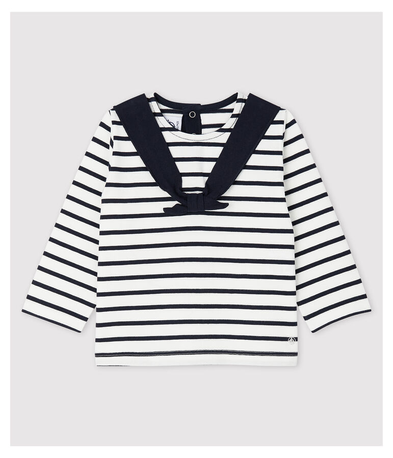 Baby Girls' Creative Jersey Breton Top white/blue