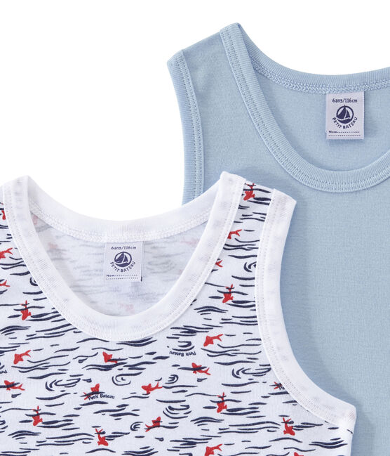 Set of 2 boys' tank tops LOT white