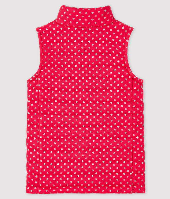 Girls' Sleeveless Jacket POPPY pink/ARGENT grey