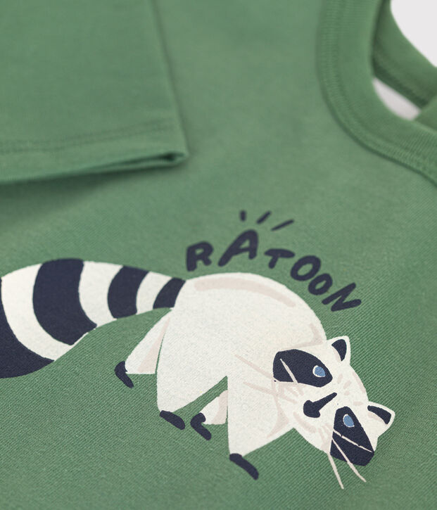 Babies' long sleeved T-shirt in fine jersey green