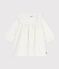 Babies' long-sleeved embroidered corduroy dress MILK Ecru/ARGENT