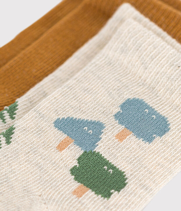 Babies' cotton pine tree socks - 2-Pack multicolor