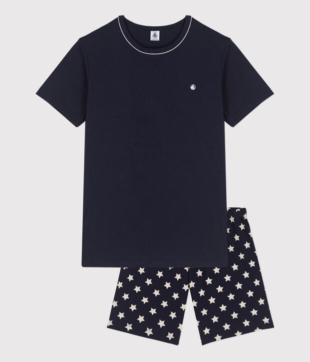 Boys' Starry Cotton Short Pyjamas blue/white