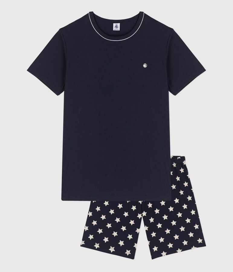 Boys' Starry Cotton Short Pyjamas blue/white