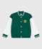 Children's varsity-style jacket in plain cotton EVERGREEN green/MILK