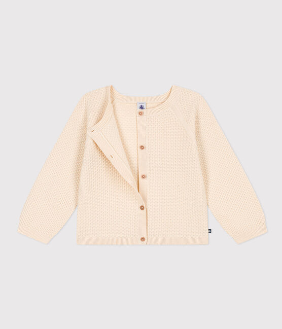 Girls' Cotton Cardigan AVALANCHE Ecru