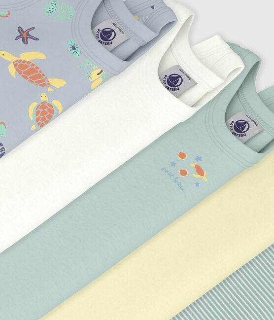 Pack of babies' sleeveless printed cotton bodies variante 1