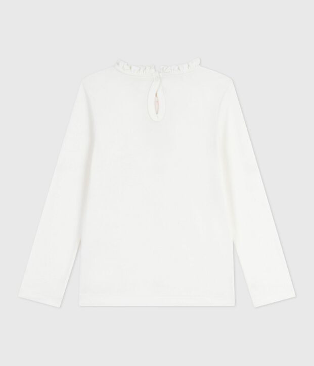 Children's long-sleeved plain cotton T-shirt white