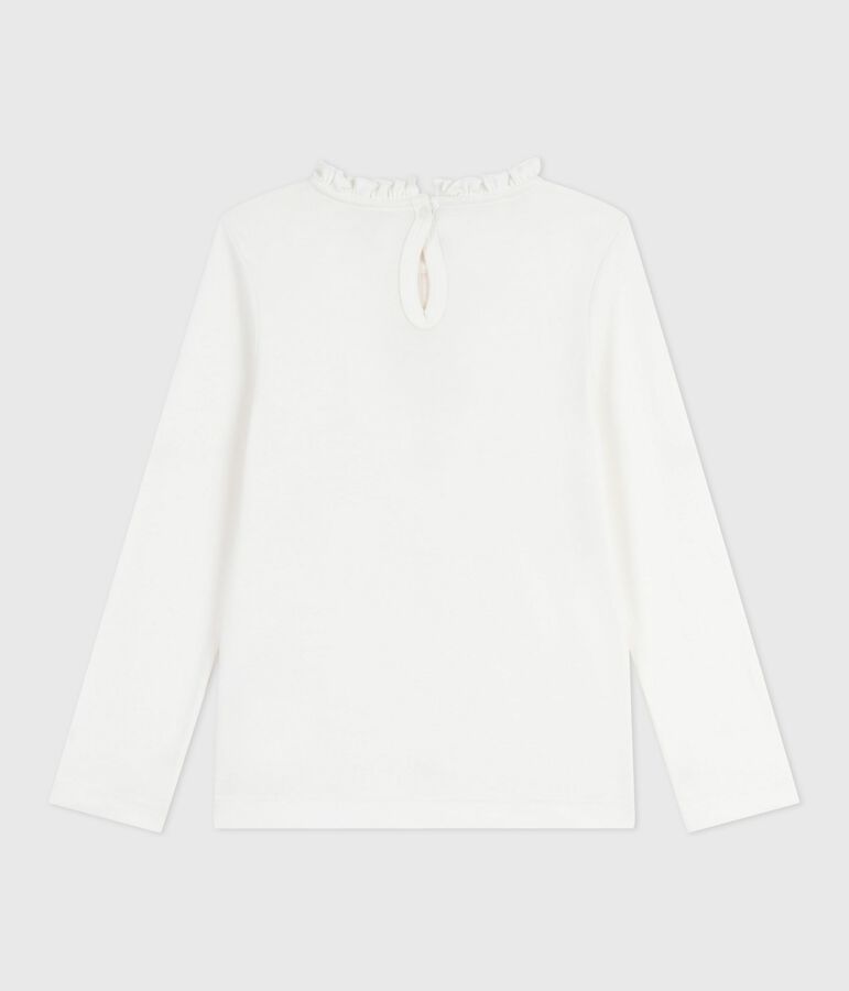 Children's long-sleeved plain cotton T-shirt white