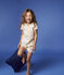 Girls' Summer Fruit Pattern Organic Cotton Short Pyjamas MARSHMALLOW white/MULTICO white