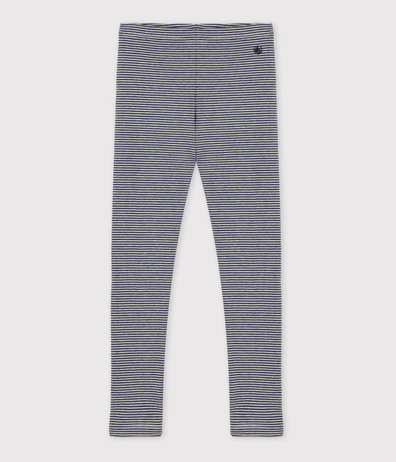 Girls' Tube Knit Leggings MEDIEVAL blue/MONTELIMAR
