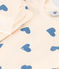 Children's pyjamas in heart print brushed fleece AVALANCHE blue/BEACH