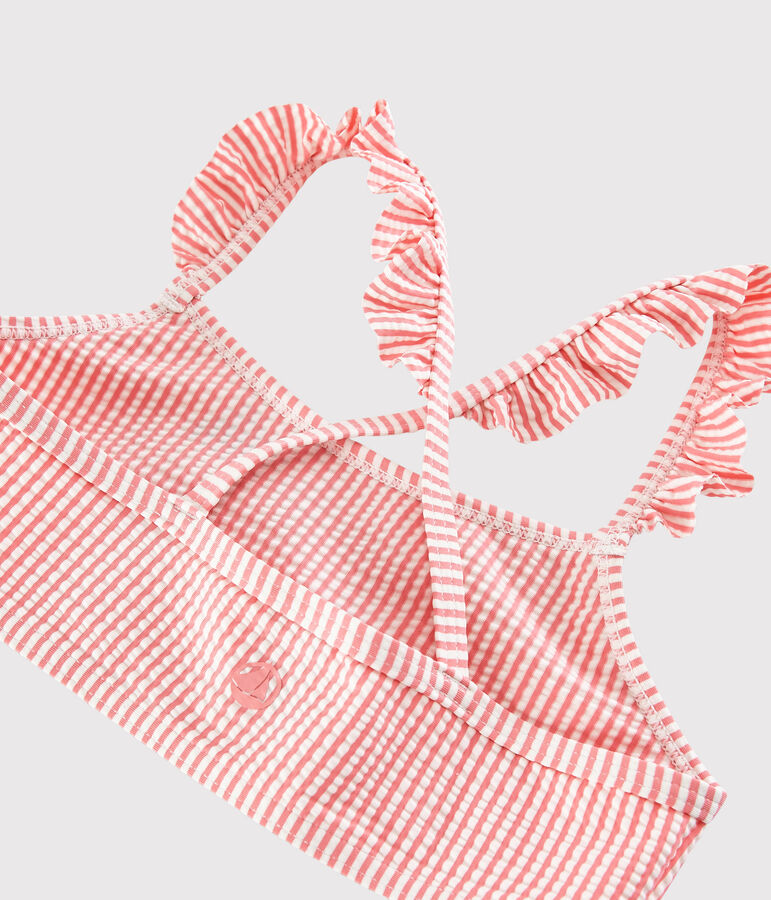 Girls' Two-Piece Recycled Swimsuit pink/white