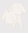 Babies' outfit in cotton with flowers printed on the collar Ecru/multicolor