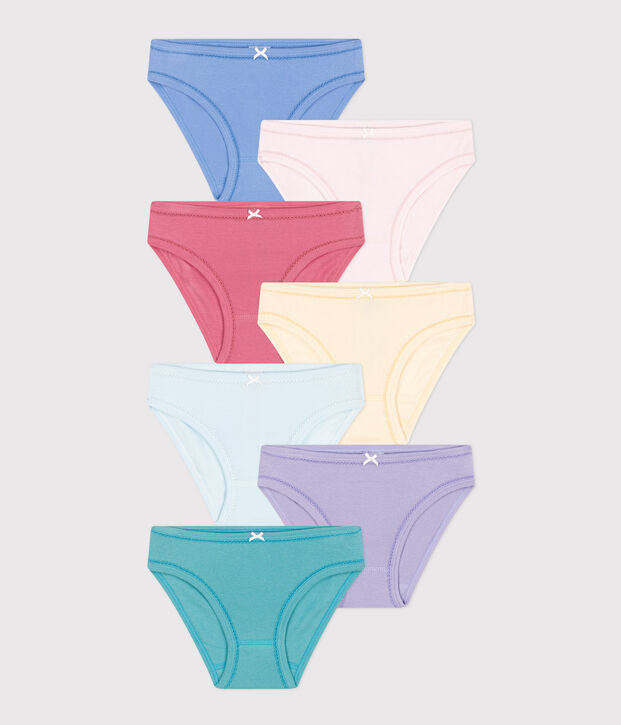 Children's Plain Cotton Knickers - 7-Pack multicolor