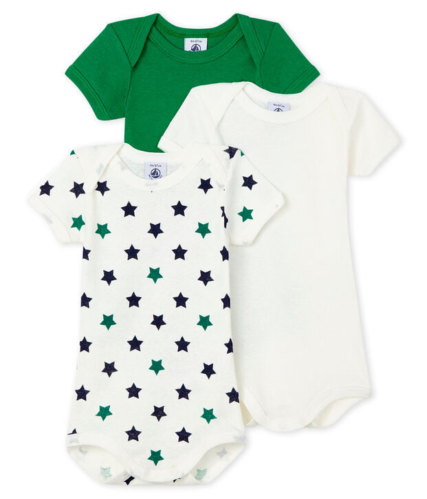 Baby Boys' Short-Sleeved Cotton/Linen Bodysuit - 3-Piece Set multicolor