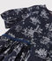 Girls' short-sleeved tube knit dress SMOKING blue/ECUME white