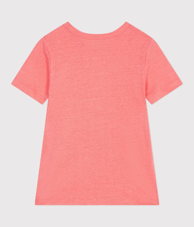 Women's plain short-sleeved linen T-shirt FLAMAND