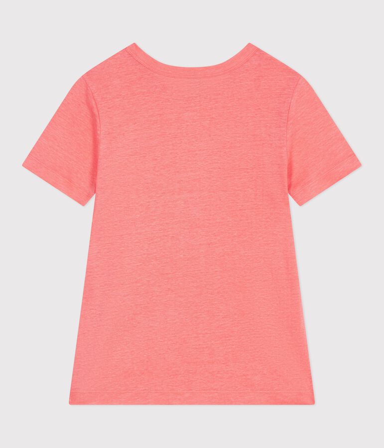 Women's short-sleeved plain cotton T-shirt pink