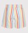 Children's stripy cotton swim shorts MARSHMALLOW white/MULTICO white
