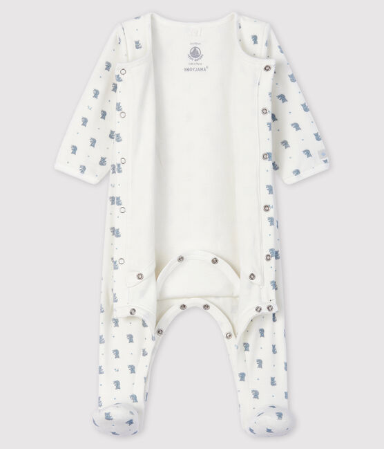 Baby Boys' Koala Print Velour Bodyjama MARSHMALLOW white/MULTICO white