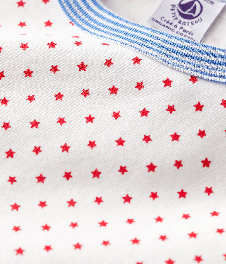 Unisex Patterned Organic Cotton Pyjamas white/red