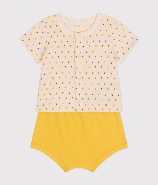 Babies' Lightweight Jersey Outfit - 2-Piece Set Ecru/multicolor