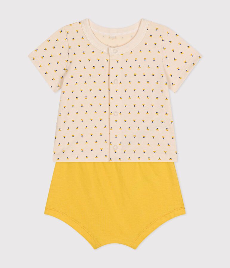 Babies' Lightweight Jersey Outfit - 2-Piece Set Ecru/multicolor