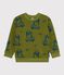 Children's printed cotton sweatshirt CEDAR blue/OLYMPIC