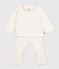 Babies' outfit in cotton with flowers printed on the collar Ecru/multicolor