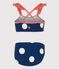 Girls' Two-Piece Spotted Swimsuit MEDIEVAL blue/MARSHMALLOW white