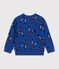 Children's animal print cotton sweatshirt blue/multicolor