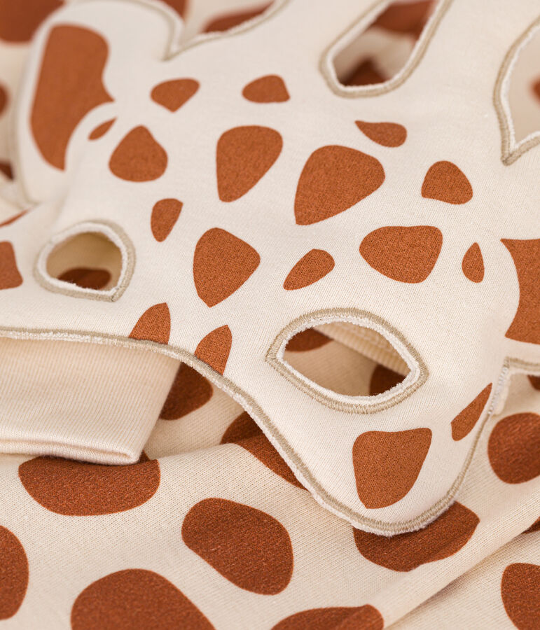 Children's Cotton Giraffe Fancy Dress Pyjamas Ecru/brown
