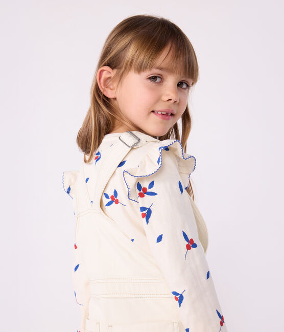 Children's long-sleeved printed cotton T-shirt MILK /MULTICO