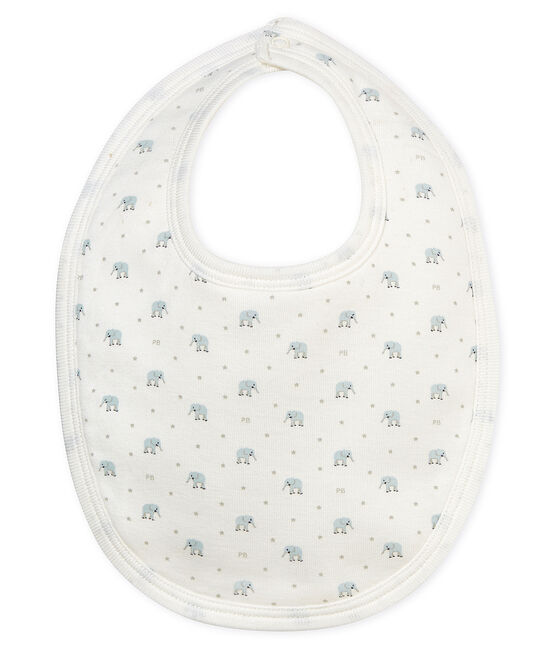 Baby boys' printed bib MARSHMALLOW white/MULTICO white