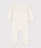 Babies' Fox Patterned Velour Sleepsuit MARSHMALLOW white