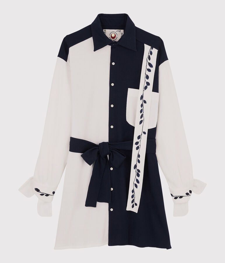 Women's shirt dress Christoph Rumpf x Petit Bateau blue/white