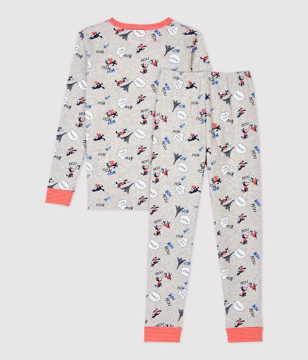 Boys' Snugfit Paris Print Organic Cotton Pyjamas grey/multicolor
