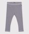Babies' cotton leggings with stripes blue/white