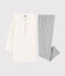Girls' Starry Tube Knit Nightdress with Leggings MARSHMALLOW white/ARGENT grey
