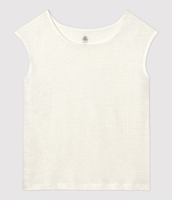 Women's Plain Linen T-Shirt MARSHMALLOW white