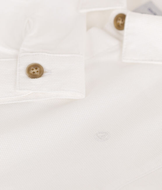 Babies' Cotton Pique Shirt ECUME white