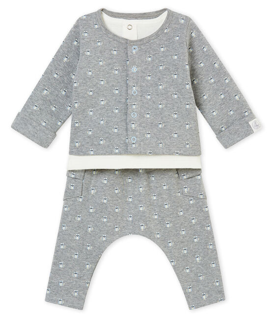 Baby boy's 3 piece printed set SUBWAY grey/MULTICO white