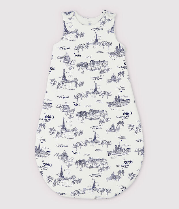 Babies' Rib Knit Toile de Jouy Paris Sleeping Bag white/blue