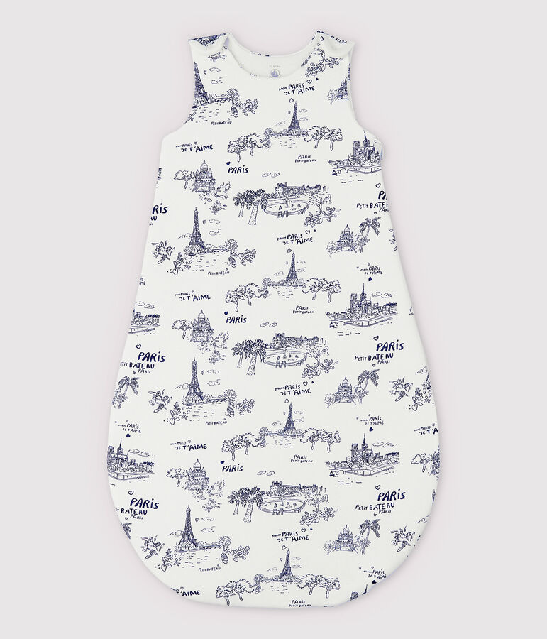 Babies' Rib Knit Toile de Jouy Paris Sleeping Bag white/blue