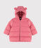 Baby girl's plain quilted puffer jacket CHEEK pink