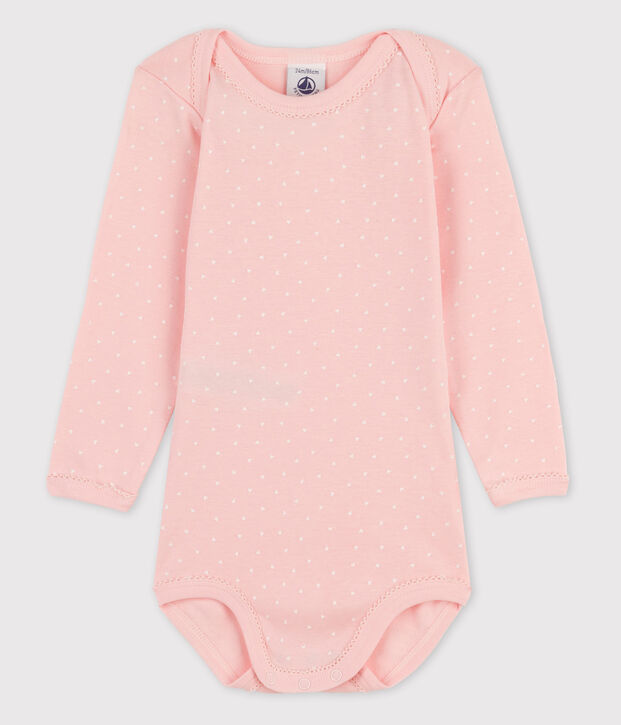Baby Girls' Long-Sleeved Bodysuit pink/white